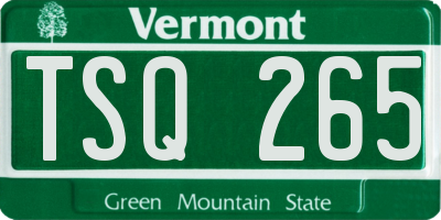 VT license plate TSQ265