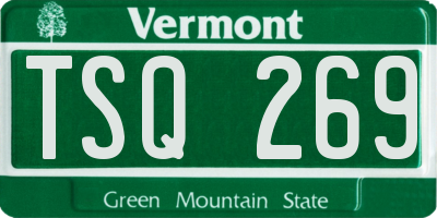 VT license plate TSQ269