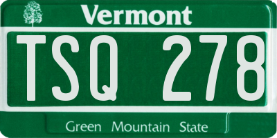 VT license plate TSQ278