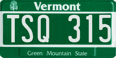 VT license plate TSQ315