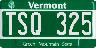 VT license plate TSQ325