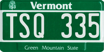 VT license plate TSQ335