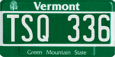 VT license plate TSQ336