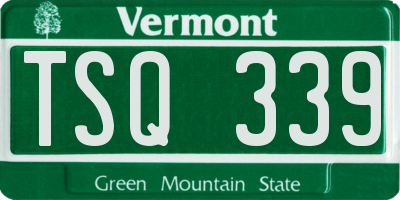 VT license plate TSQ339