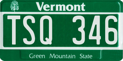VT license plate TSQ346