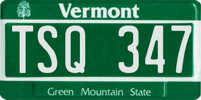 VT license plate TSQ347