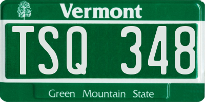VT license plate TSQ348