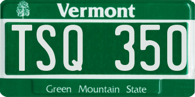 VT license plate TSQ350