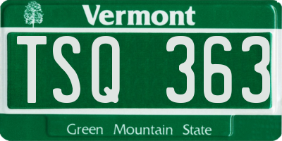 VT license plate TSQ363