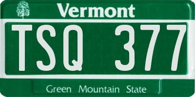 VT license plate TSQ377