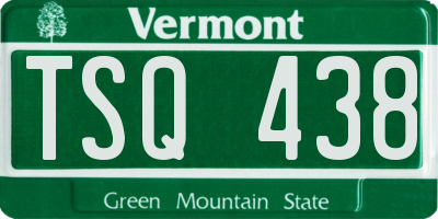 VT license plate TSQ438