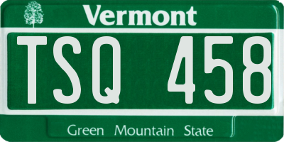 VT license plate TSQ458