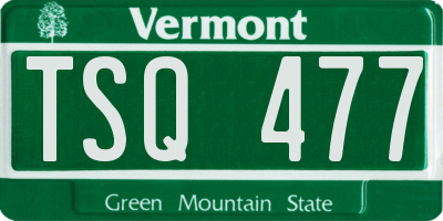 VT license plate TSQ477