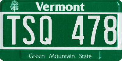VT license plate TSQ478