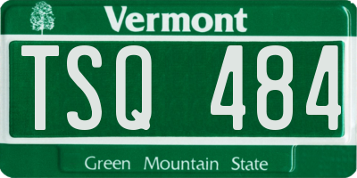 VT license plate TSQ484