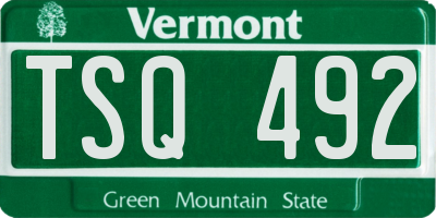 VT license plate TSQ492