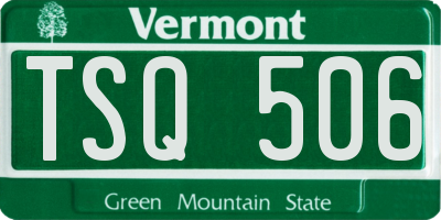 VT license plate TSQ506