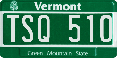 VT license plate TSQ510