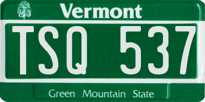 VT license plate TSQ537