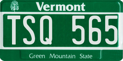 VT license plate TSQ565