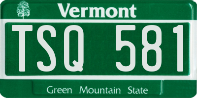 VT license plate TSQ581