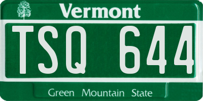VT license plate TSQ644