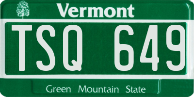 VT license plate TSQ649