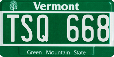 VT license plate TSQ668