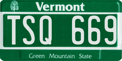 VT license plate TSQ669