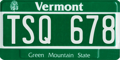 VT license plate TSQ678