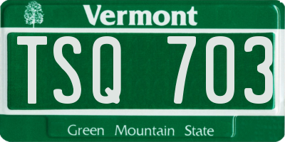 VT license plate TSQ703