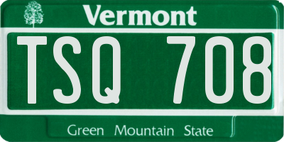 VT license plate TSQ708