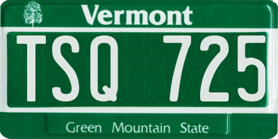 VT license plate TSQ725