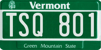 VT license plate TSQ801