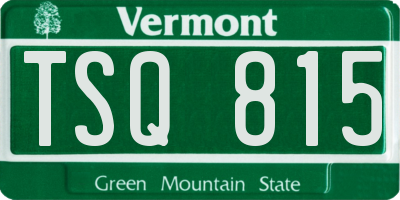 VT license plate TSQ815