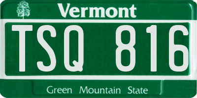 VT license plate TSQ816