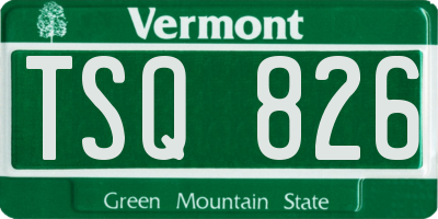 VT license plate TSQ826