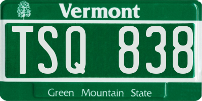 VT license plate TSQ838