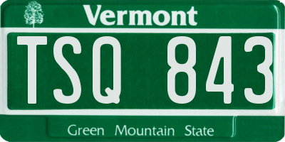 VT license plate TSQ843