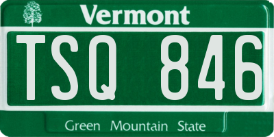 VT license plate TSQ846