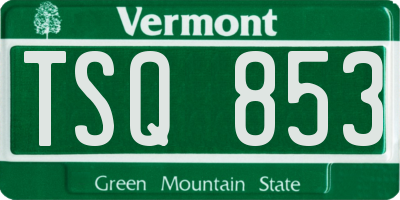 VT license plate TSQ853