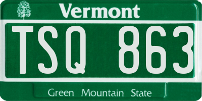 VT license plate TSQ863
