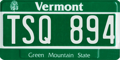 VT license plate TSQ894