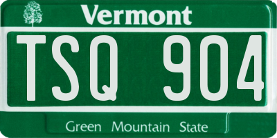 VT license plate TSQ904