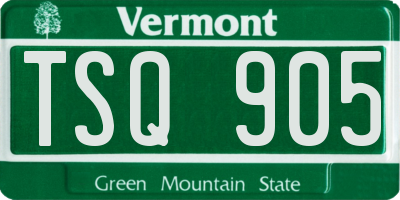 VT license plate TSQ905