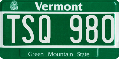 VT license plate TSQ980
