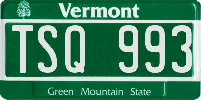 VT license plate TSQ993