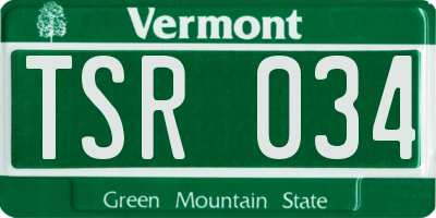 VT license plate TSR034