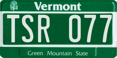 VT license plate TSR077