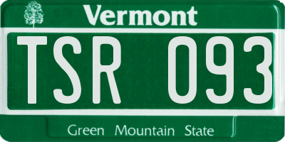 VT license plate TSR093